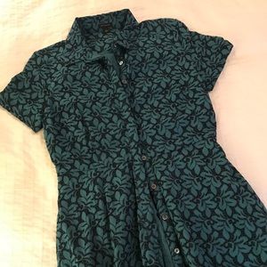 Ann Taylor short sleeve midi lace shirt dress